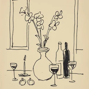 Cream and Black Still-Life